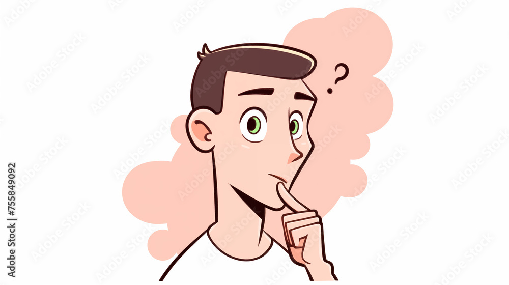 Hand drawn cartoon thinking man illustration
Hand drawn cartoon thinking man illustration