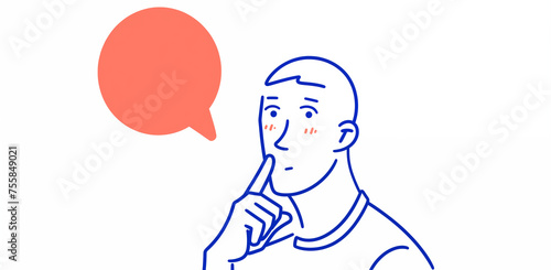 Hand drawn cartoon thinking man illustration
