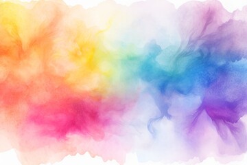 A beautifully crafted watercolor rainbow painted on a pristine white background, showcasing vibrant colors and fluid transitions.
