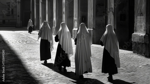 Nuns. A glimpse of religious women in the heart of City photo
