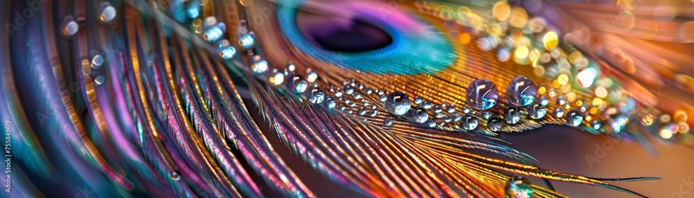 photography of a colorful Feather Details - Close-up of the intricate patterns on a birds feather made out jewels photography of a colorful Feather Details - Close-up of the intricate patterns on a birds feather made out jewels