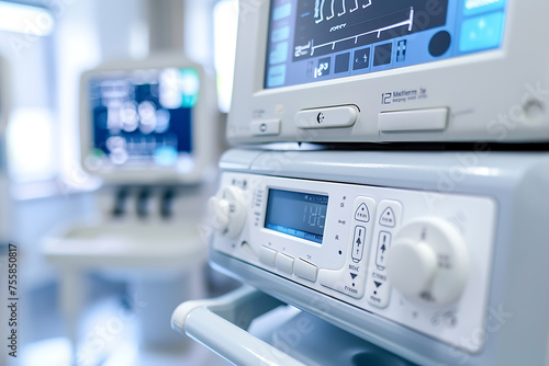 a close up of a medical device in an operating room