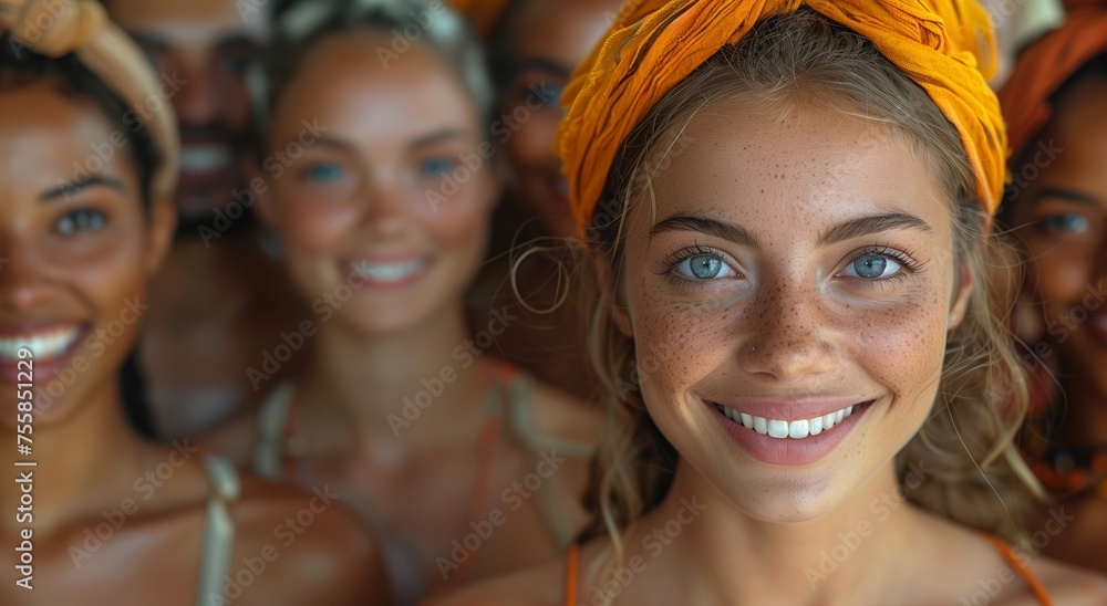 Women in turbans showing off their happy smiles at a fun event