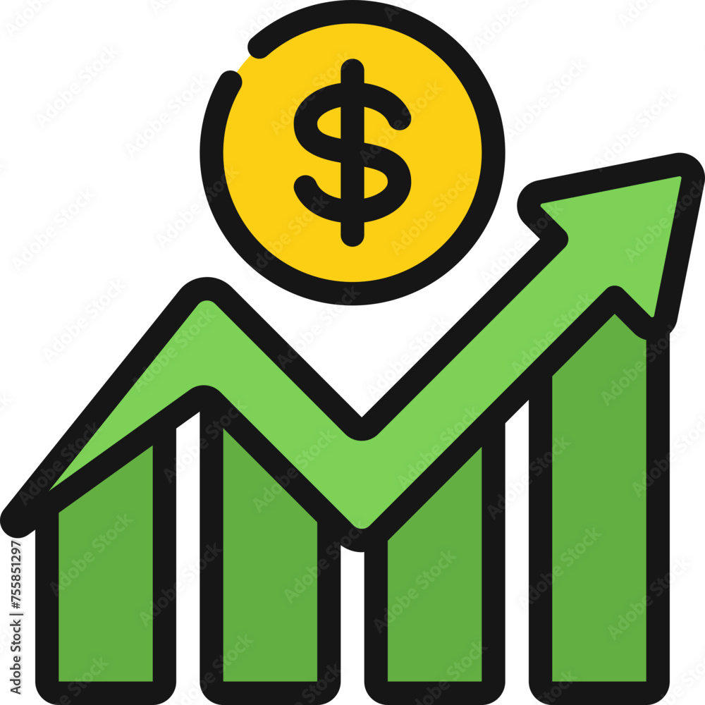 Financial Increase Chart Icon Financial Increase Chart Icon