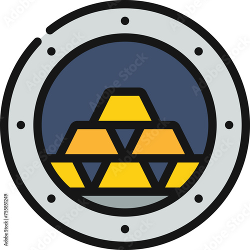 Gold Bars In Vault Icon