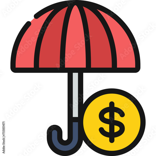 Insurance Protection Umbrella Icon