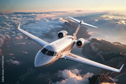 Business jet. Aviation Day. Background with selective focus and copy space