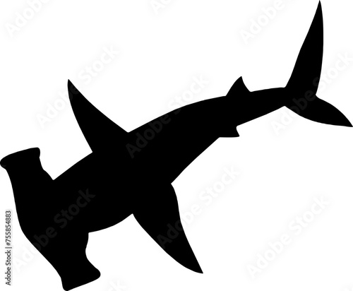 Shark Fish black vector silhouette image photo