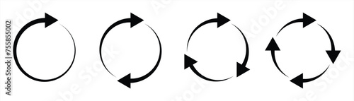 cycle icon set, rotation flat icon, rotation arrow icon vector illustration