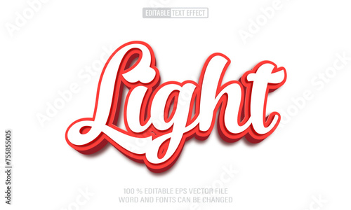 Editable 3d text style effect - Light text effect Template