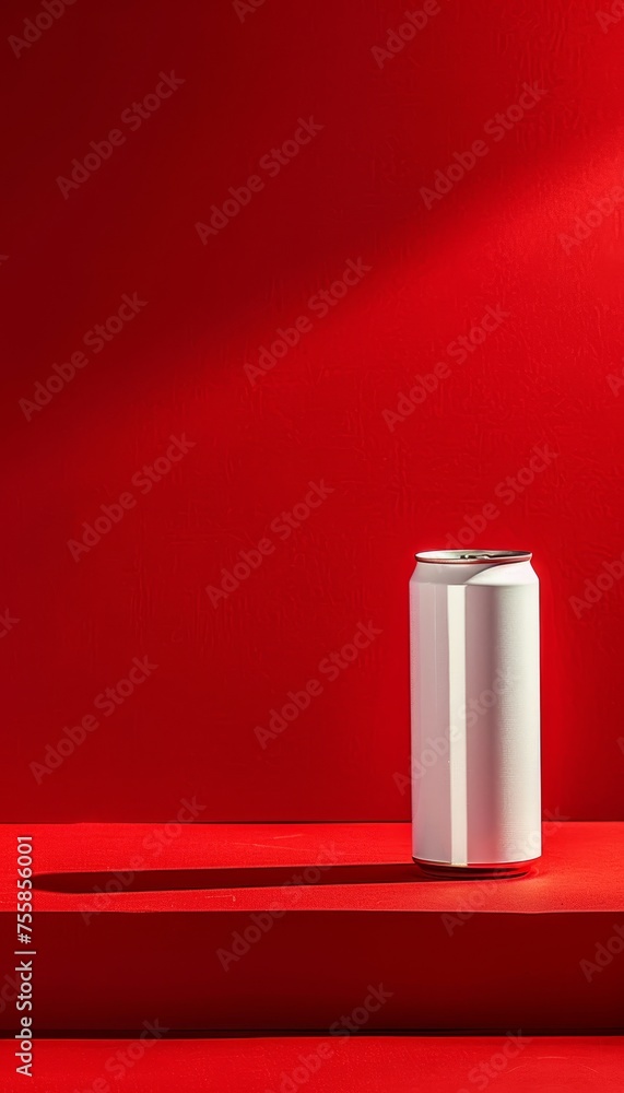 Mock up empty white aluminum soft drink can on abstract background with copy space for text Mock up empty white aluminum soft drink can on abstract background with copy space for text