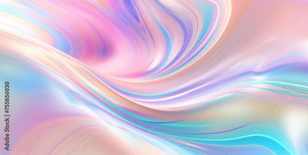 Obraz premium A fluid abstract background with swirling pastel colors creating a dreamlike liquid effect.