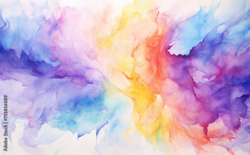 Vivid abstract background with swirling smoke clouds blending a spectrum of pastel colors.