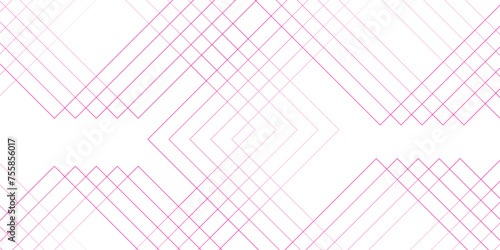 Abstract pink and white blueprint background architecture and technology bright lines. Geometric squares with digital connection of lines. White transparent material in triangle design