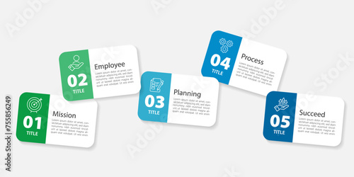 Timeline Creator infographic template. 5 Step timeline journey, calendar Flat simple infographics design template. presentation graph. Business concept with 5 options, gantt vector illustration.
