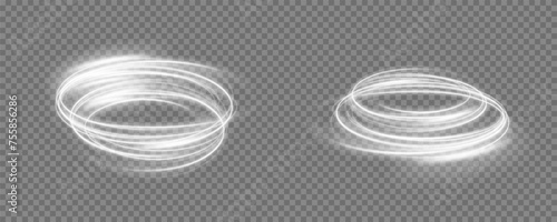 Vector tornado white, winter whirlwind white , light funnel white , swirling white lines light. Festive twirl design element. Vector png.