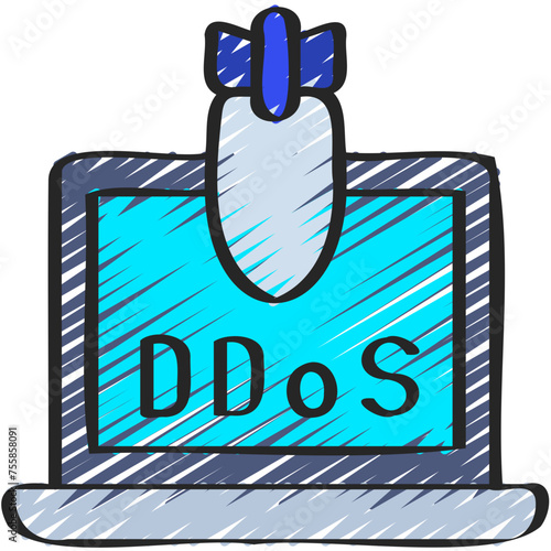 DDOS Attack Laptop Icon