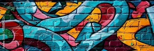 Vivid urban graffiti art on a wall - A detailed and colorful graffiti art piece on a brick wall, showcasing vibrant street art culture and creativity