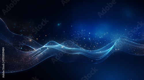 Abstract blue background with blue waves