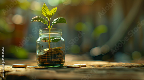 Plant Growing Out Of Coin, generative ai