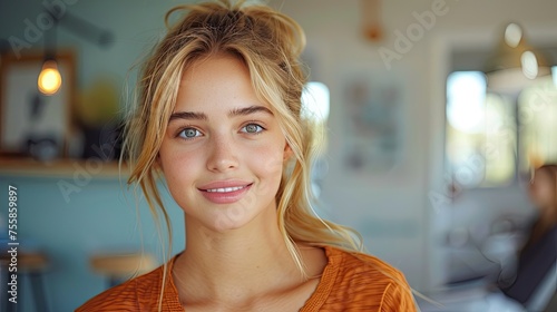 Smiling woman with beautifu...