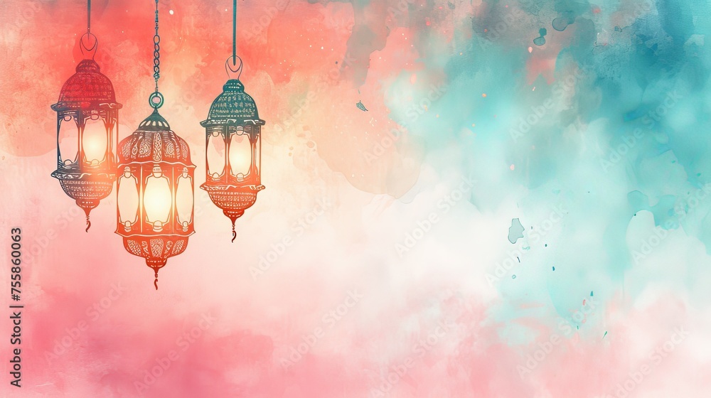 Obraz premium Beautiful Ramadan symbolic background