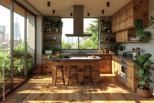 Luxury kitchen with a cutti...
