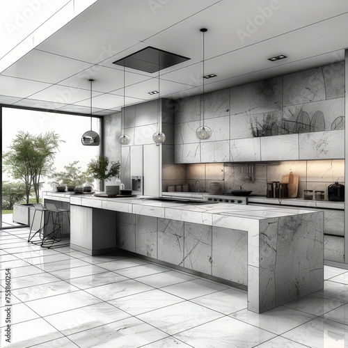 Luxury kitchen with a cutting edge modern design