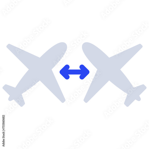 Planes Crossing Paths Icon