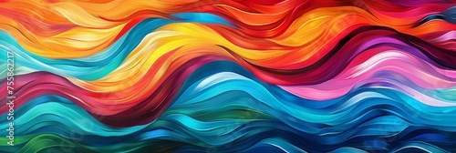 Colorful abstract wave pattern design - Vibrant  flowing waves of color create a dynamic and artistic abstract design  great for backgrounds or conceptual art