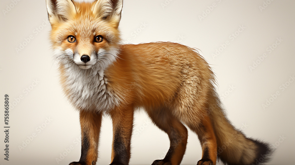 full body illustration of fox, generative ai