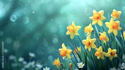 St Davids Day Display Daffodils Welsh Background. generative ai