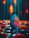 Colored fingerprint in water drops