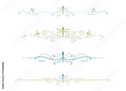 A set of dragonfly themed dividers

