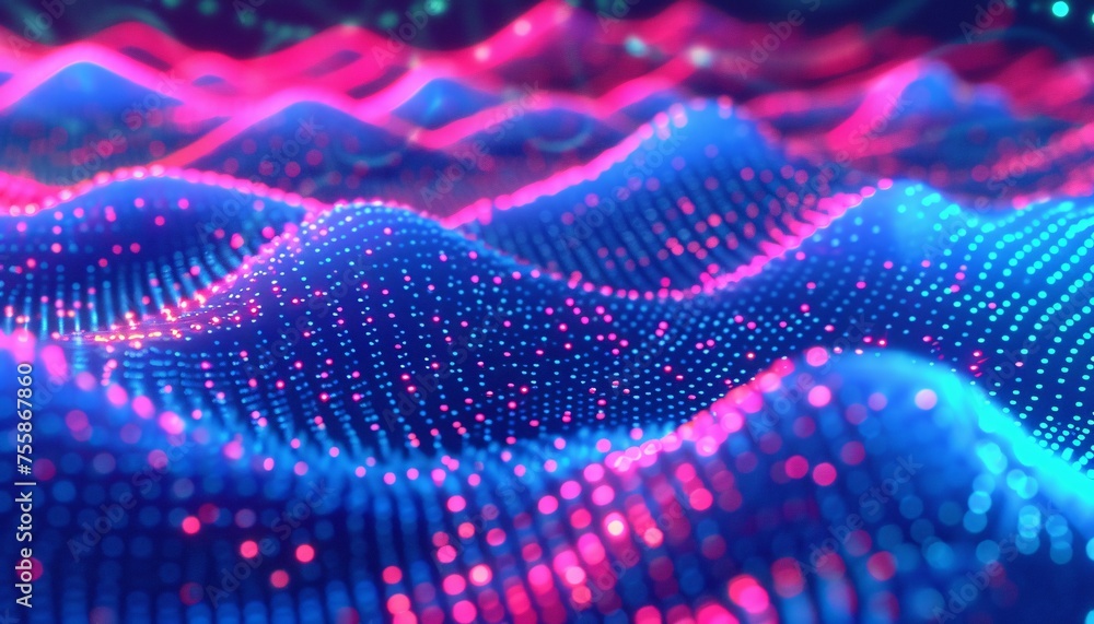 abstract wavy digital landscape background. ai generative abstract wavy digital landscape background. ai generative