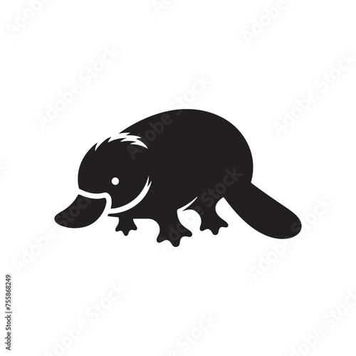 Curious Creations vector art  Vector Platypus Silhouette Collection  Minimalist Black platypus illustration.