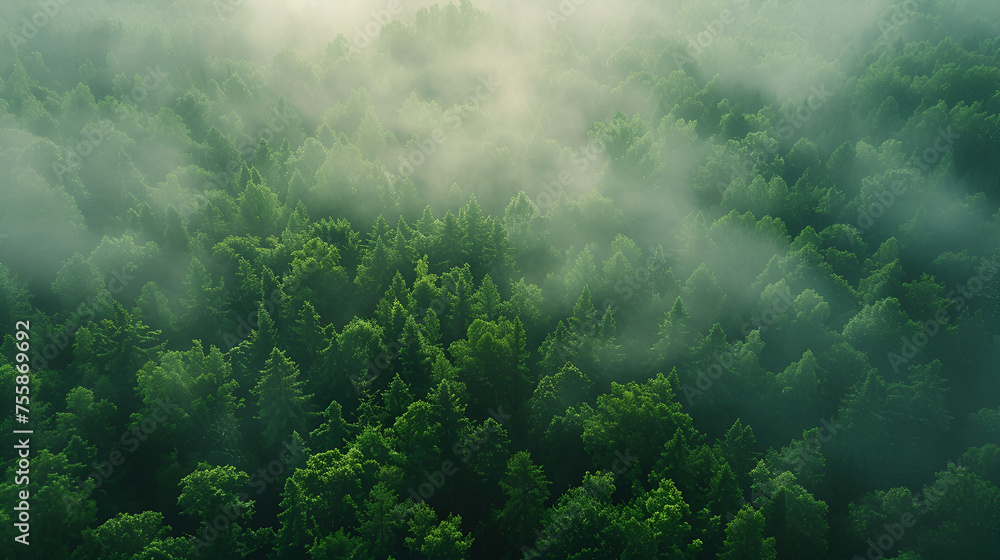 Sustainability net zero carbon negative forest nature. generative ai  - obrazy, fototapety, plakaty 