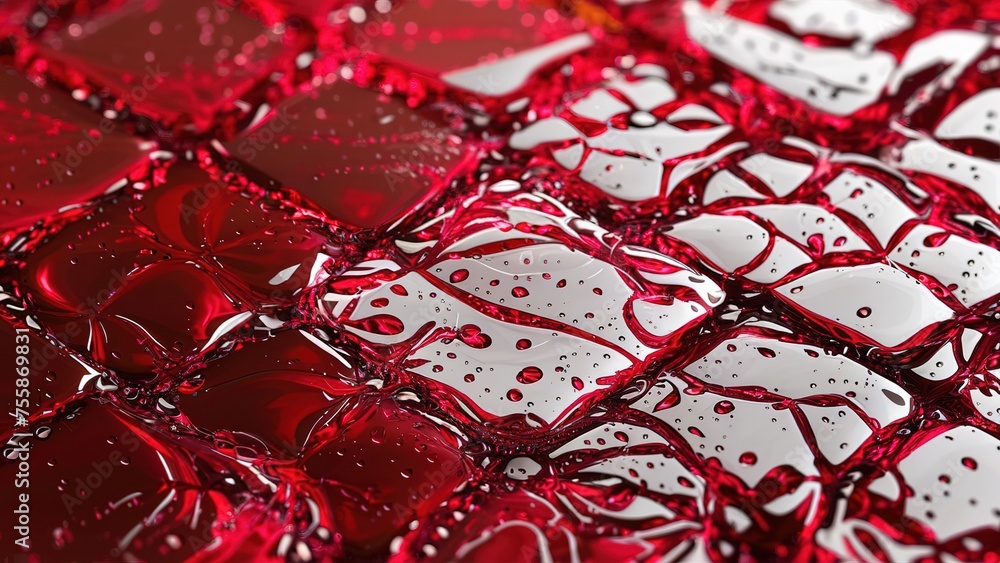 An abstract digital modern background with glass squares and water droplets An abstract digital modern background with glass squares and water droplets