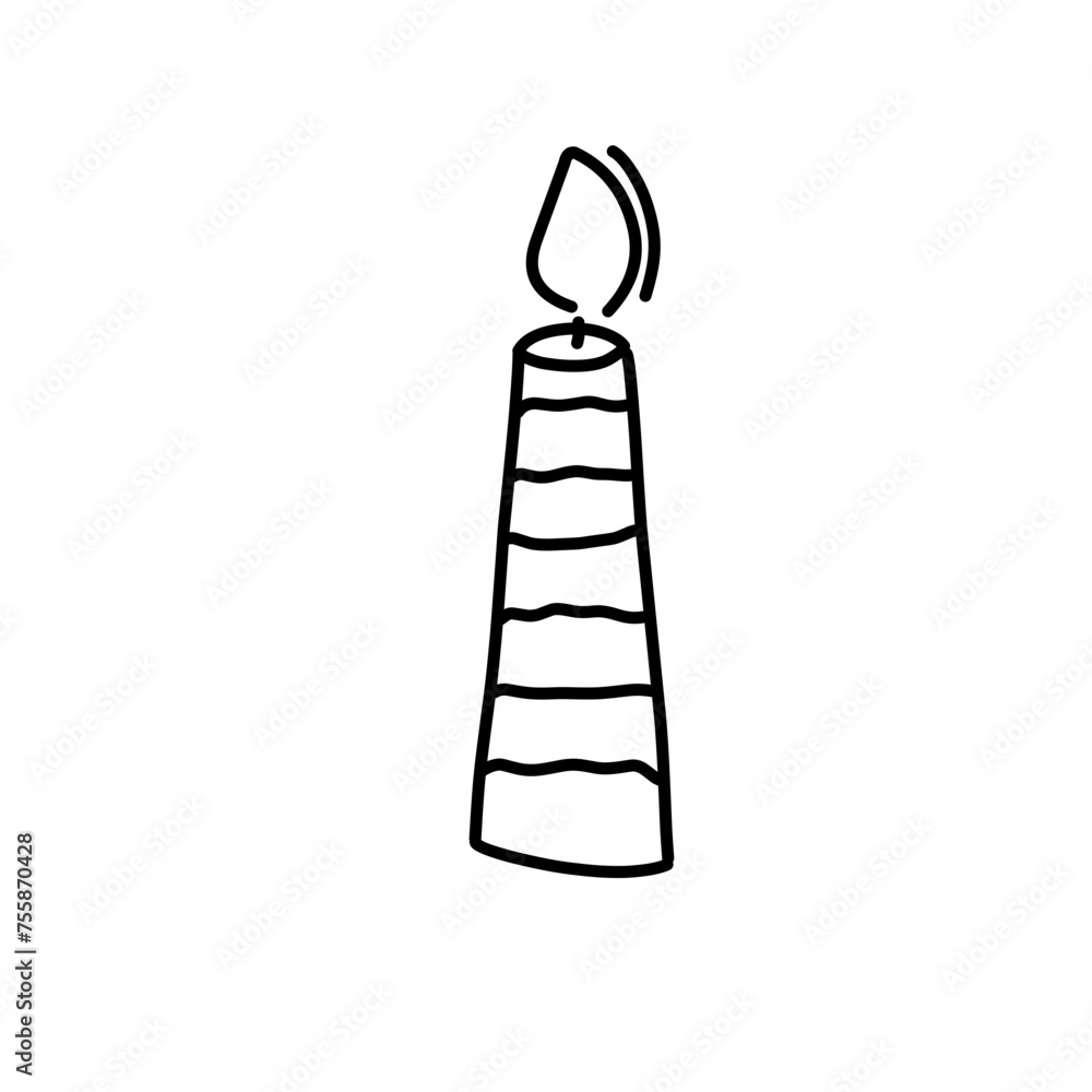 Candle Vector Outline Candle Vector Outline