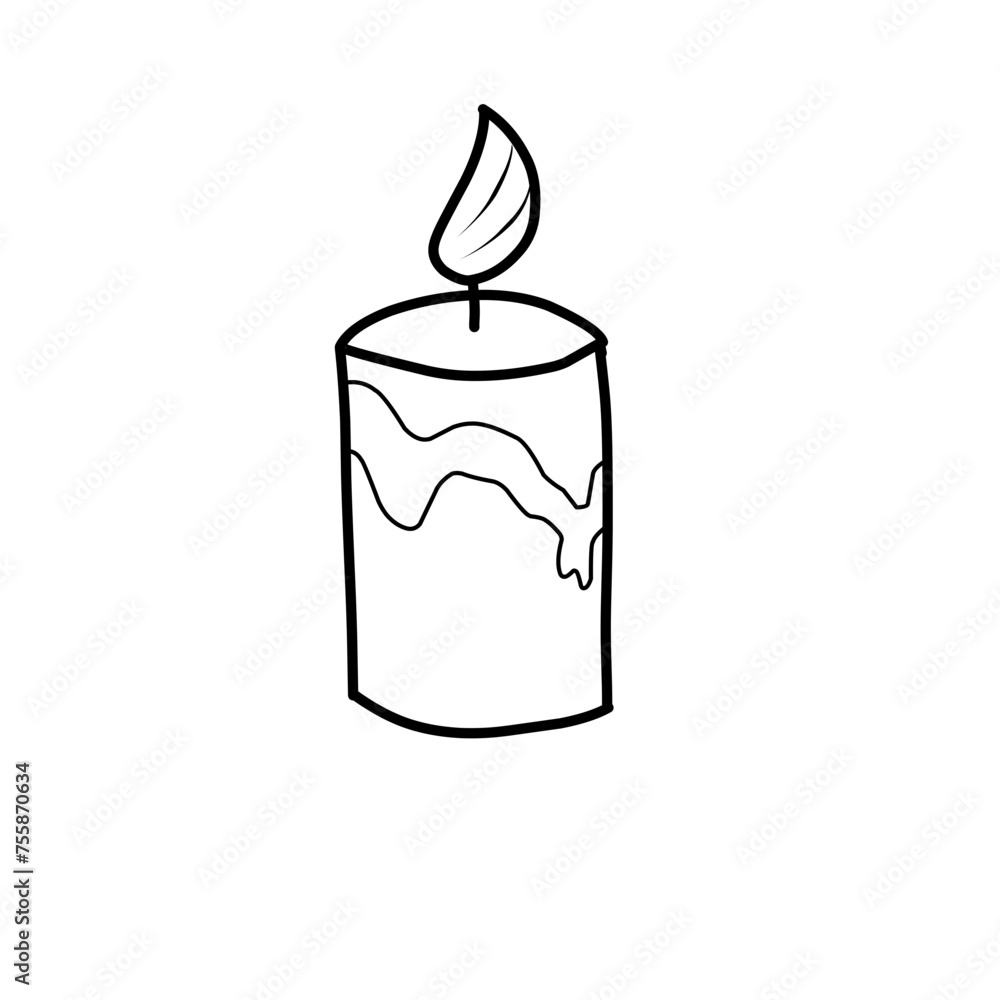 Candle Vector Outline Candle Vector Outline