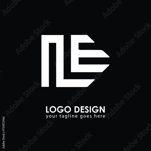 NE NE Logo Design, Creative Minimal Letter NE NE Monogram