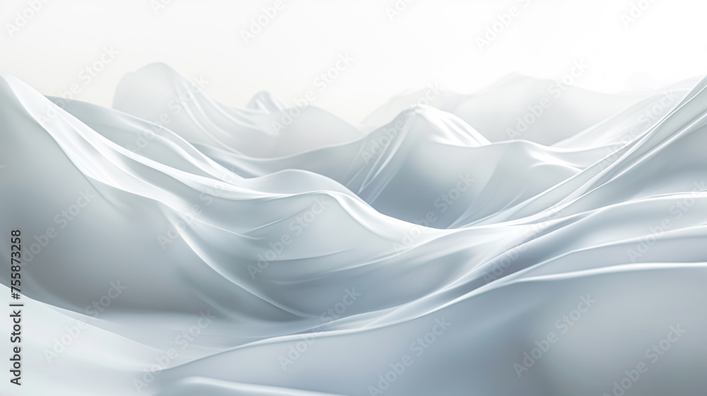 White gradient wave, abstract background.