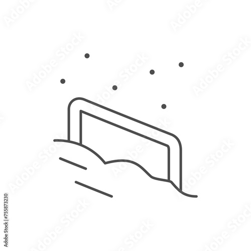 Snowboard rail line outline icon