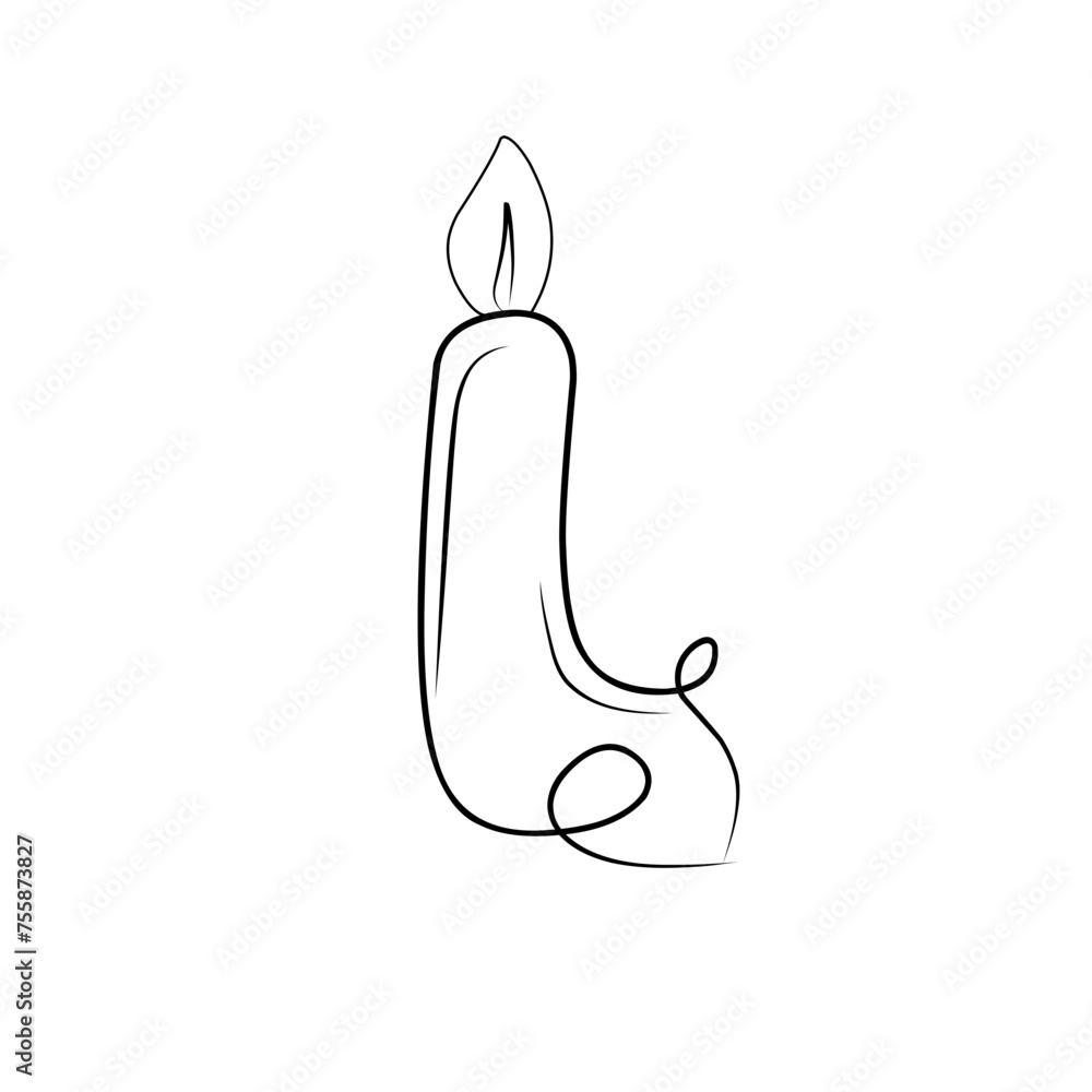 Hand Drawn Candle Vector Ilustration Hand Drawn Candle Vector Ilustration