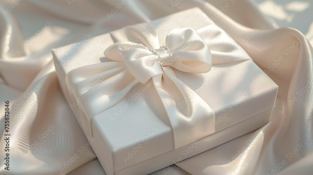 white gift box on white background. white gift box on white background.