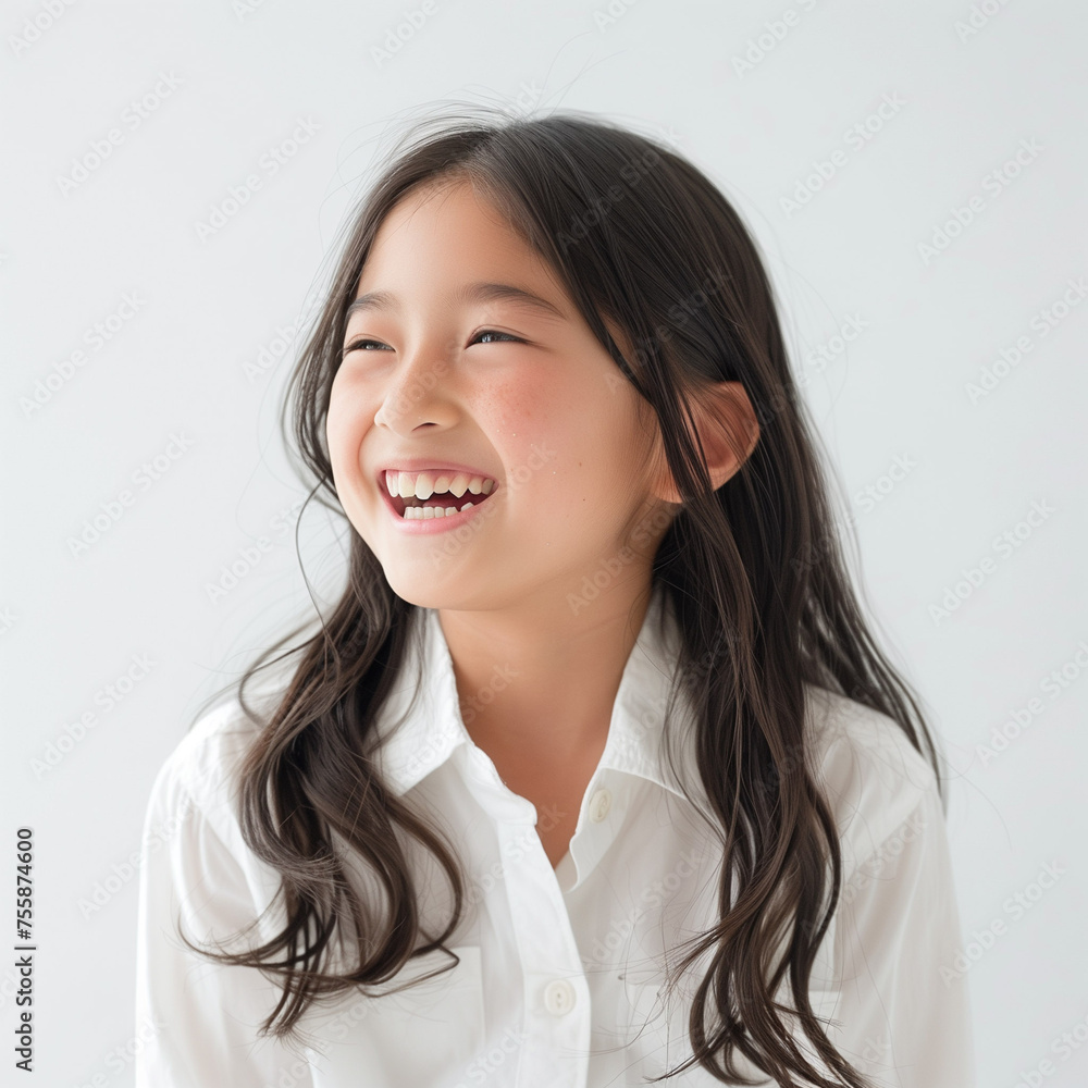 楽しそうに笑う１１才の女の子