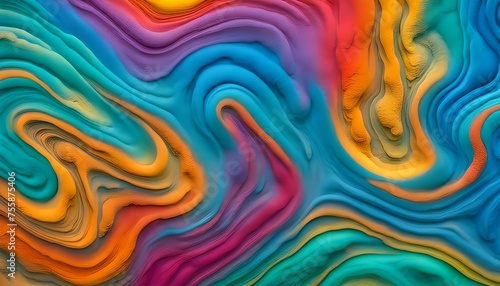 Rainbow swirl of brightly colored dyed sand