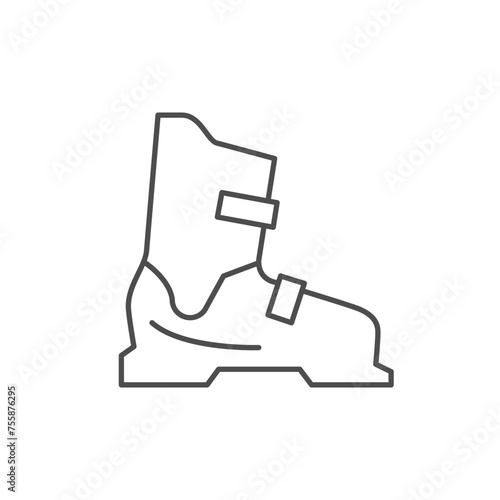 Ski boot line outline icon