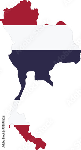 Thailand Flag in Thailand Map, Thailand Map with Flag, Country Map, Thailand with Flag, Nation Flag