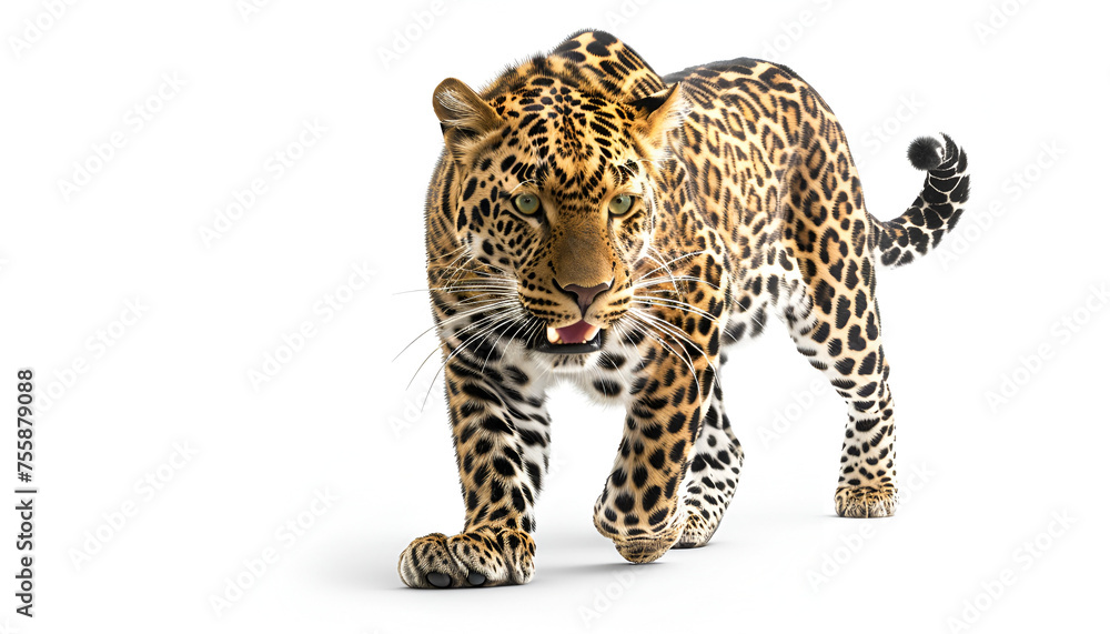 leopard in front of white background leopard in front of white background